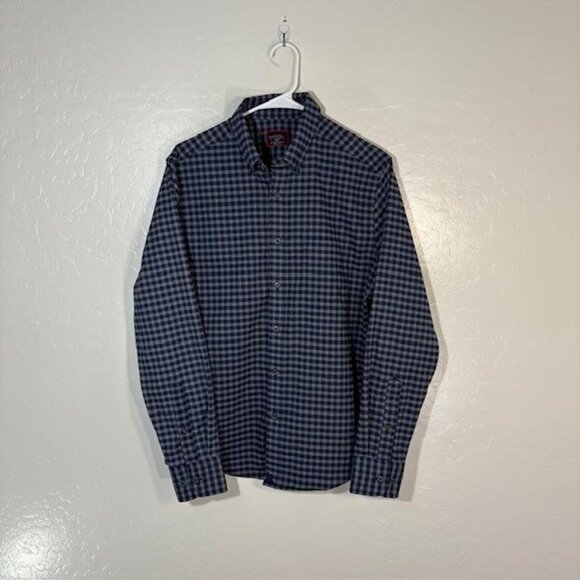 UNTUCKit Shirt Mens Medium Blue Check Long Sleeve Slim Fit Button-Up Woven - Picture 1 of 6